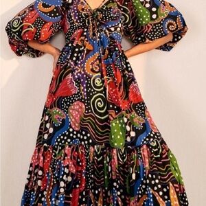Farm Rio Multi-Color Maxi Dress size:L